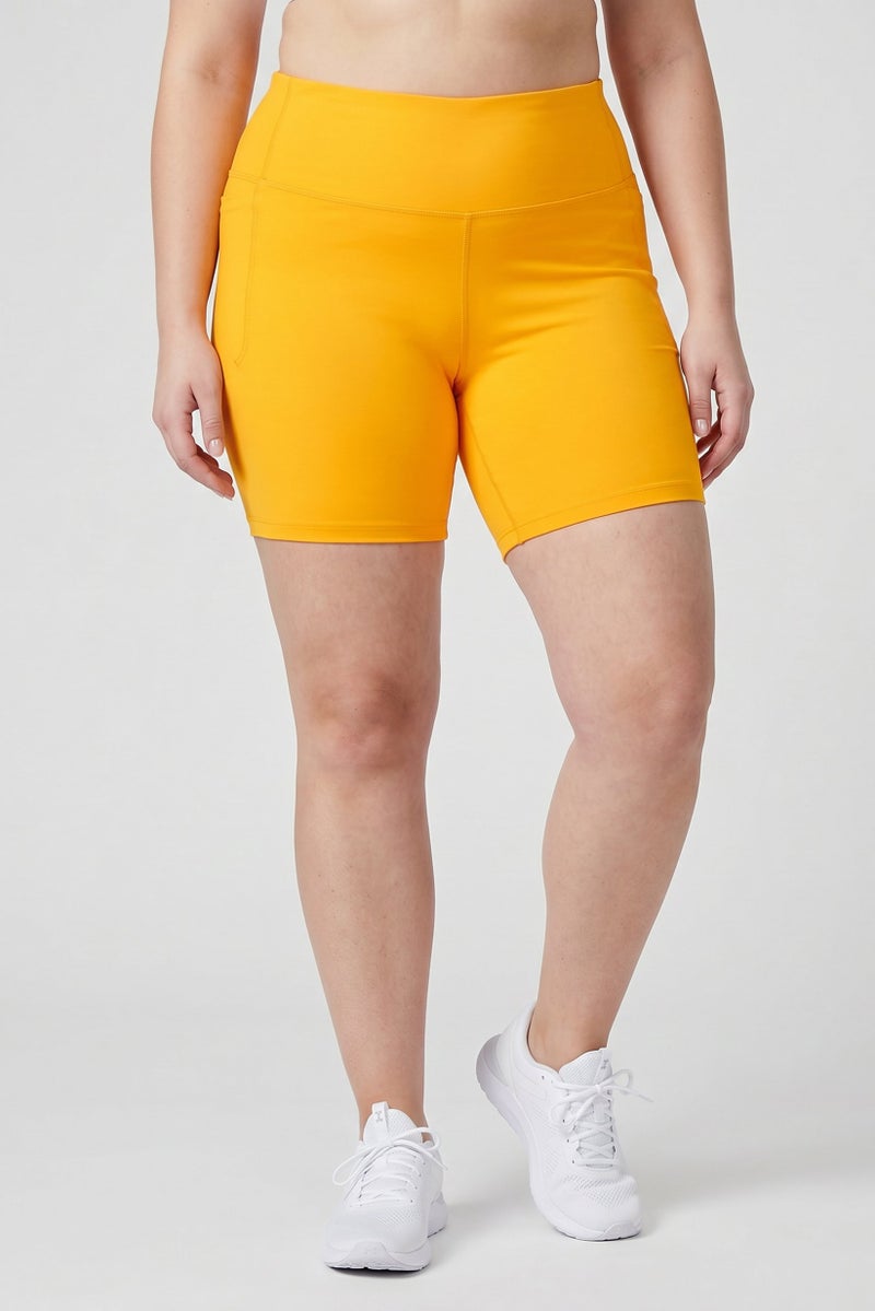 UNDER ARMOUR Women Fitted Bike Shorts, Orange - Image 1