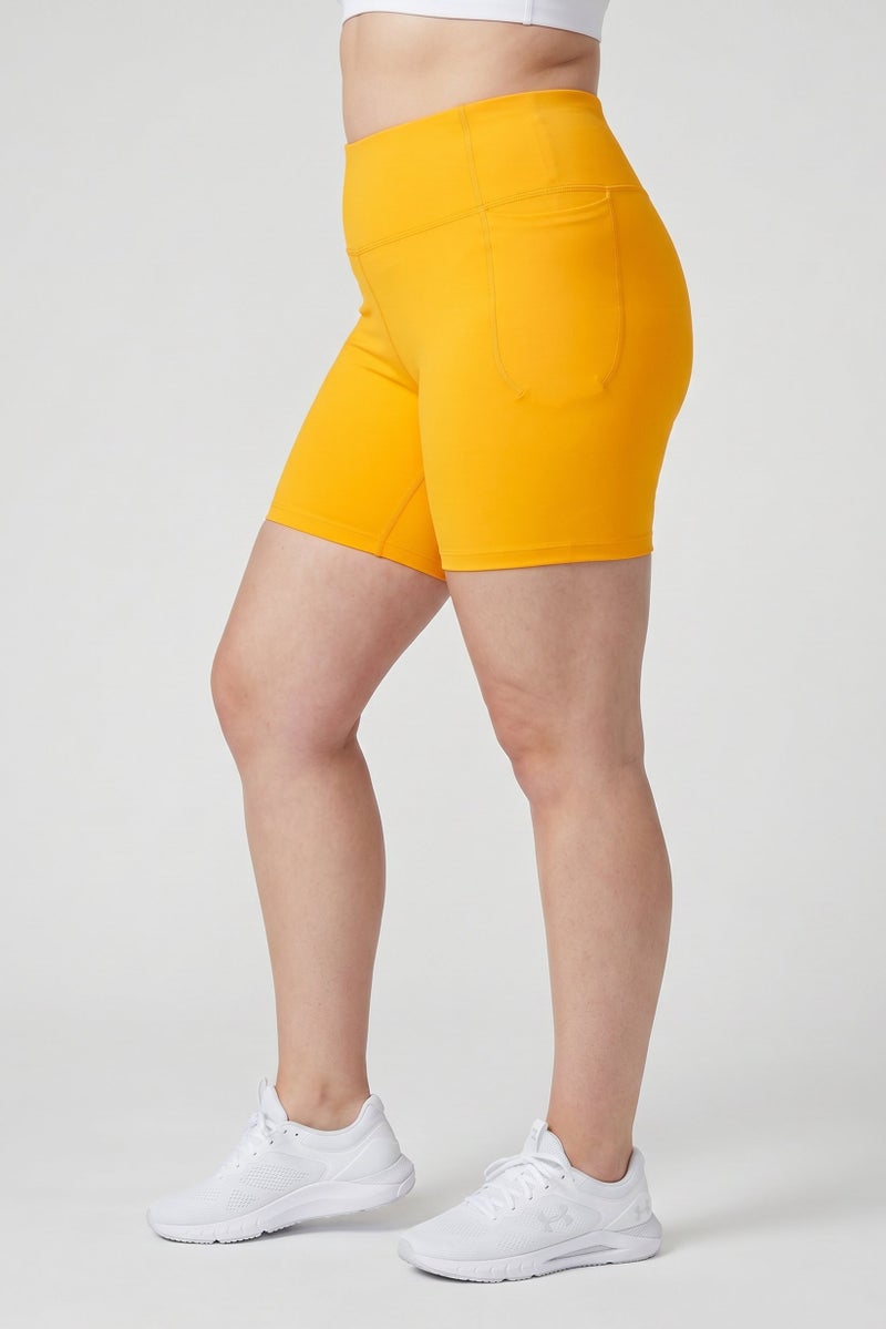 UNDER ARMOUR Women Fitted Bike Shorts, Orange - Image 4