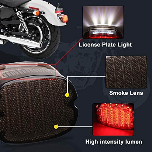MOVOTOR Tail Light Led Integrated Turn Signal Brake Running Light Low Profile Smoked Rear Light Compatible with Harley Sportster 883 1200 Dyna Road King Electra Glide - Image 2