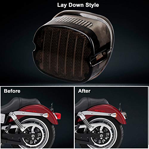 MOVOTOR Tail Light Led Integrated Turn Signal Brake Running Light Low Profile Smoked Rear Light Compatible with Harley Sportster 883 1200 Dyna Road King Electra Glide - Image 4