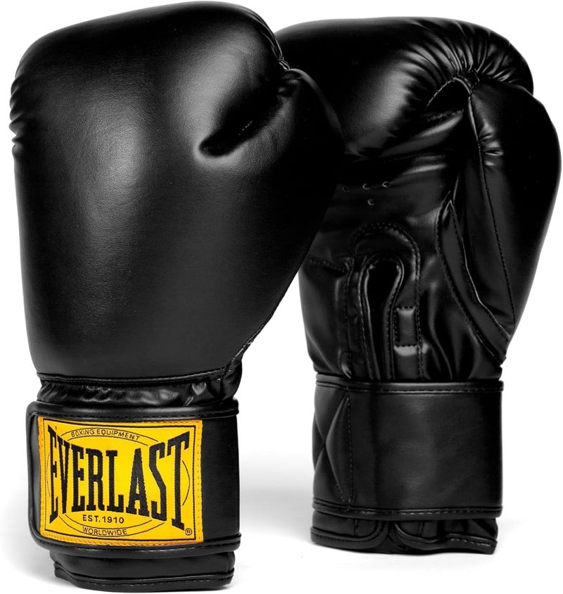 Everlast 1910 Classic Boxing Training Gloves for Men & Women (Black, 12oz) - Image 1