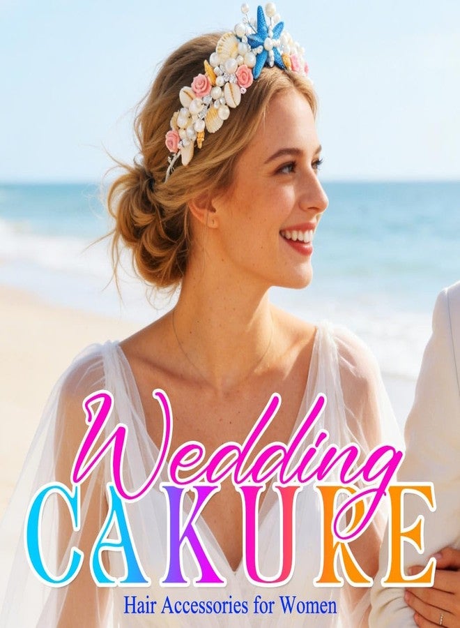 CAKURE Starfish Crown Headband Seashell Mermaid Headpiece Beach Wedding Hair Accessories for Women - Image 5