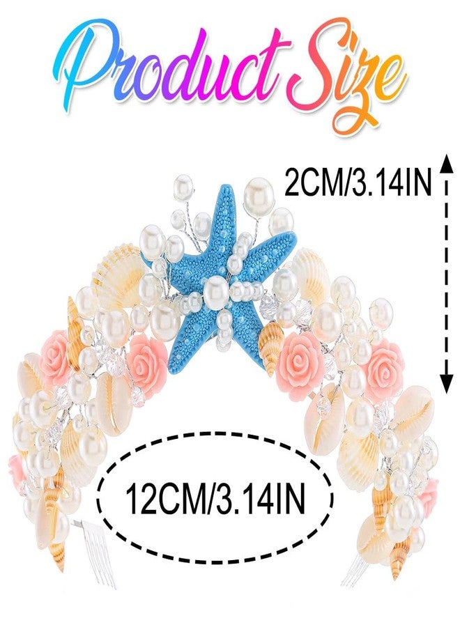 CAKURE Starfish Crown Headband Seashell Mermaid Headpiece Beach Wedding Hair Accessories for Women - Image 2
