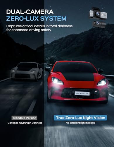 TECXERLLON 4K Dash Cam Front and Rear with ADAS Assist, Free 128GB Card Included, Built-in GPS & 5G WiFi, G-Sensor, Dash Camera with No-Light Night Vision,170°/150° Wide View, 24H Parking Mode - Image 5