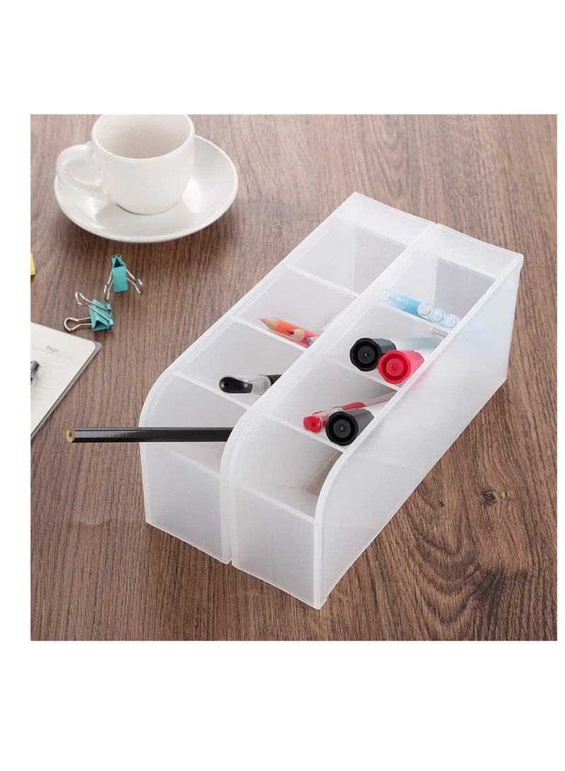 حامل أقلام شفاف متعدد الوظائف لتخزين المكتب مثالي للمكتب المنزلي والمدرسة ومنظم لوازم الفن قطعة واحدة - Image 3