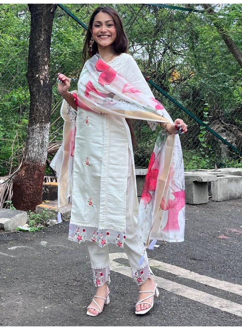 Ameya Chanderi-silk-stitched-kurti-with-embroidery-work - Image 3
