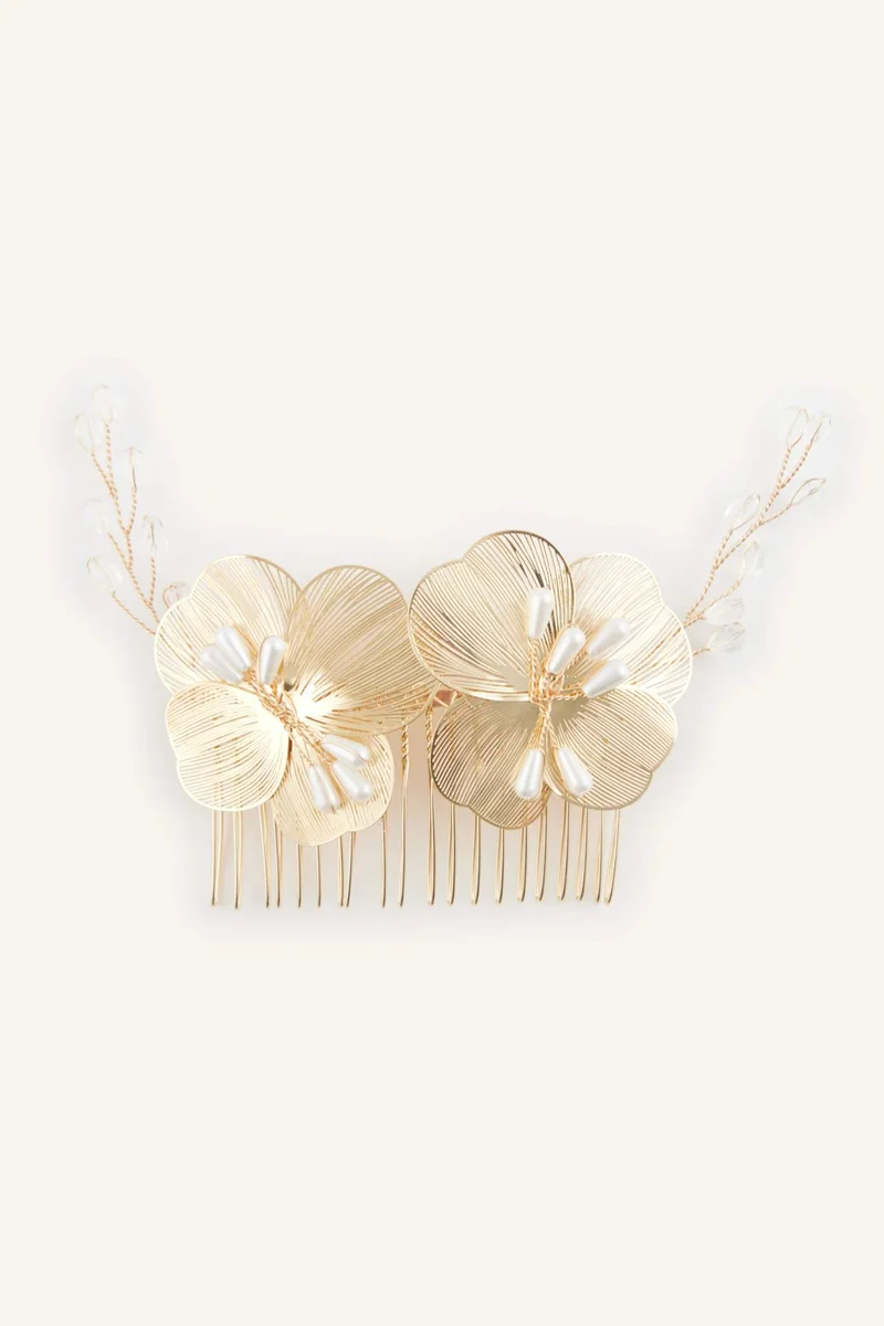Woman Floral Figurine Hair Accessory
