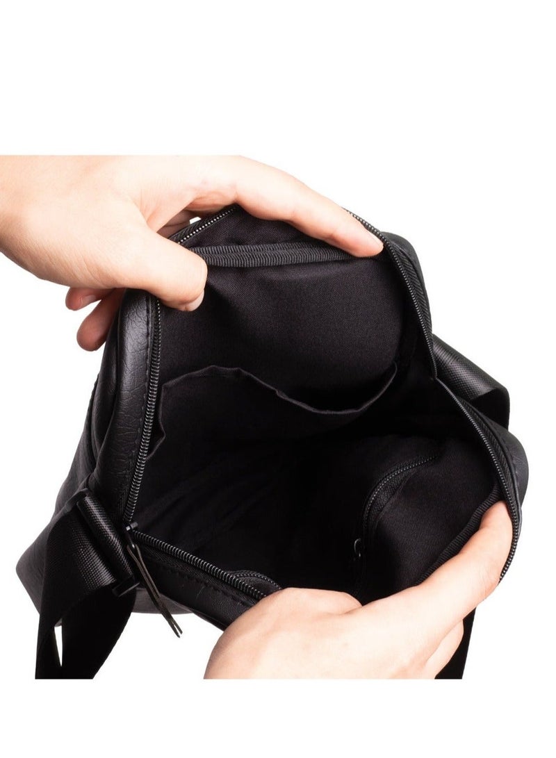 ايه ار سابلاي AR Arrow Cross Bag من Arij Bags | شنطة كروس، جلد صناعي، حزام قابل للتعديل، جيب أمامي، خفيفة للاستخدام اليومي (23 × 20 × 6 سم) (أسود) - Image 5