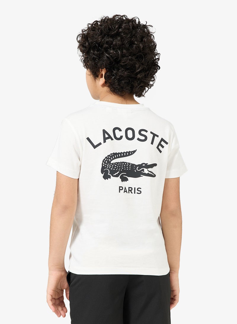 لاكوست تيشيرت شبابي بياقة دائرية وطبعة - Image 1