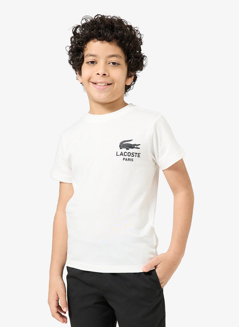 لاكوست تيشيرت شبابي بياقة دائرية وطبعة - Image 2