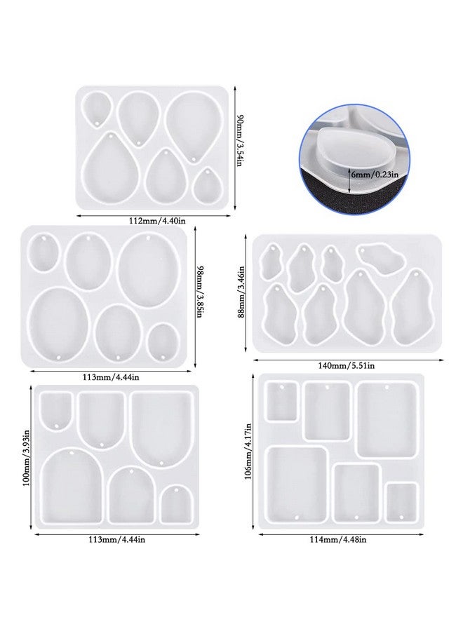 SENHAI 12 Pcs Resin Jewelry Molds With 340 Pcs Earring Accessories, Variety Size Earring Resin Molds With Hole, Resin Earring Molds Silicone For Making Jewelry, Earrings, Pendants - Image 5