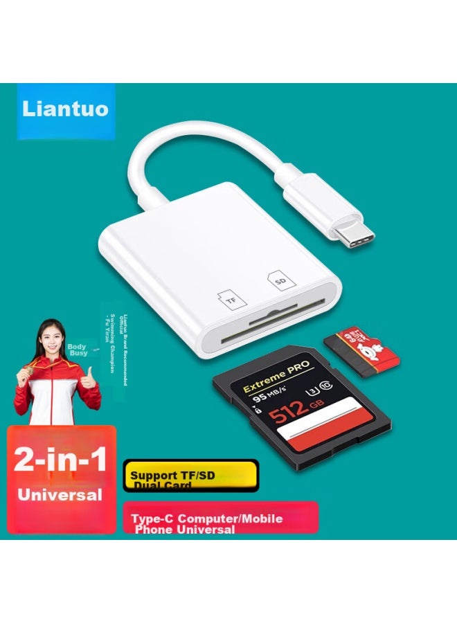 Linkstone Type-c Apple 15/16 Card Reader, Usb-c Multifunctional Sd/tf Two-in Otg Card Reader, Dash Cam, Dslr Monitoring, Mobile Phone Camera Storage Memory Card - Image 1
