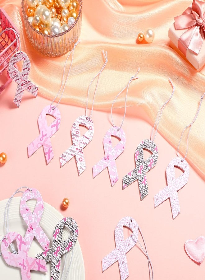 Heigble 25 Pcs Breast Cancer Awareness Closet Freshener Pink Ribbon Scented Sachets Air Freshener Deodorizer Air Freshener Hanging for Car Drawers Closets Women Breast Cancer Supplies, 5 Styles - Image 3