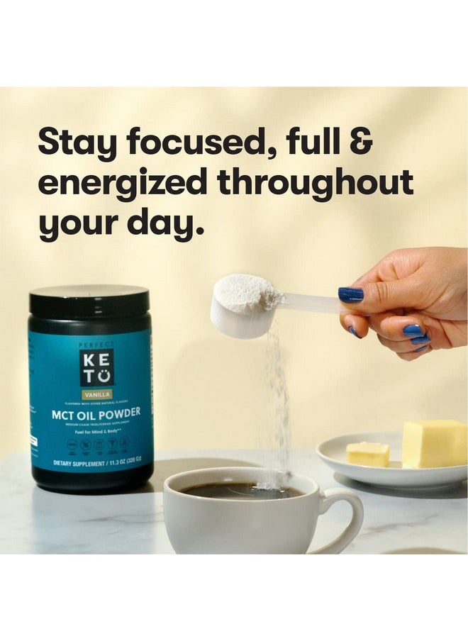 Perfect Keto - Mct Oil C8 Powder Coconut Medium Chain Triglycerides For Pure Clean Energy Ketogenic Non Dairy Coffee Creamer Bulk Supplement Helps Boost Ketones (Strawberry) - Image 1