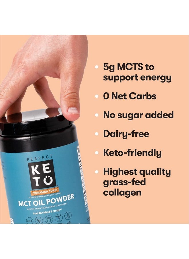 Perfect Keto - Mct Oil C8 Powder Coconut Medium Chain Triglycerides For Pure Clean Energy Ketogenic Non Dairy Coffee Creamer Bulk Supplement Helps Boost Ketones (Strawberry) - Image 1