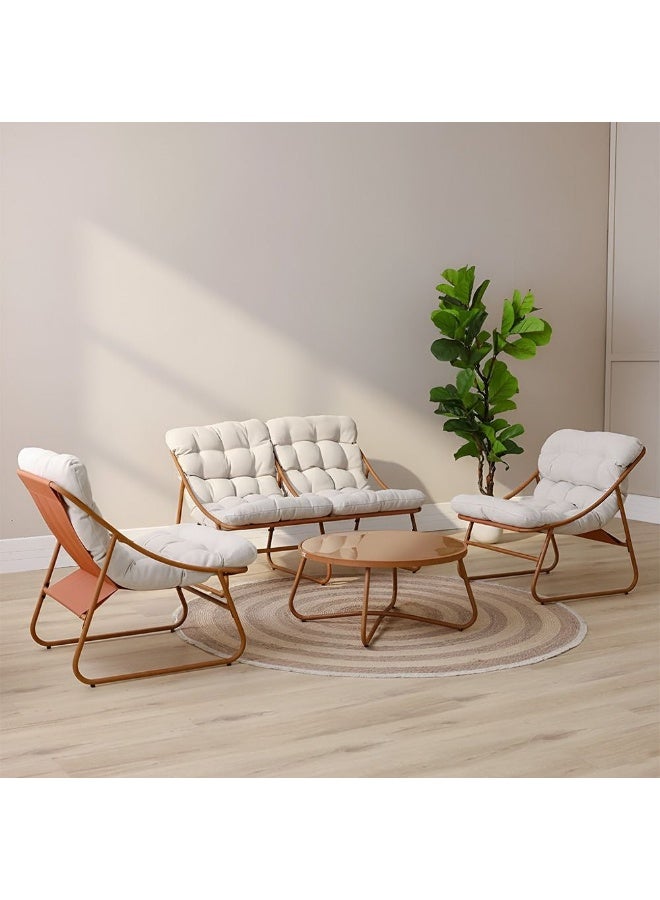 DANUBE HOME طقم أريكة خارجية زويا 4 مقاعد | أثاث حديقة بإطار فولاذي | تصميم حديث لطقم أريكة في الفناء | طاولة وكراسي للجلوس في الحديقة الخارجية - Image 1