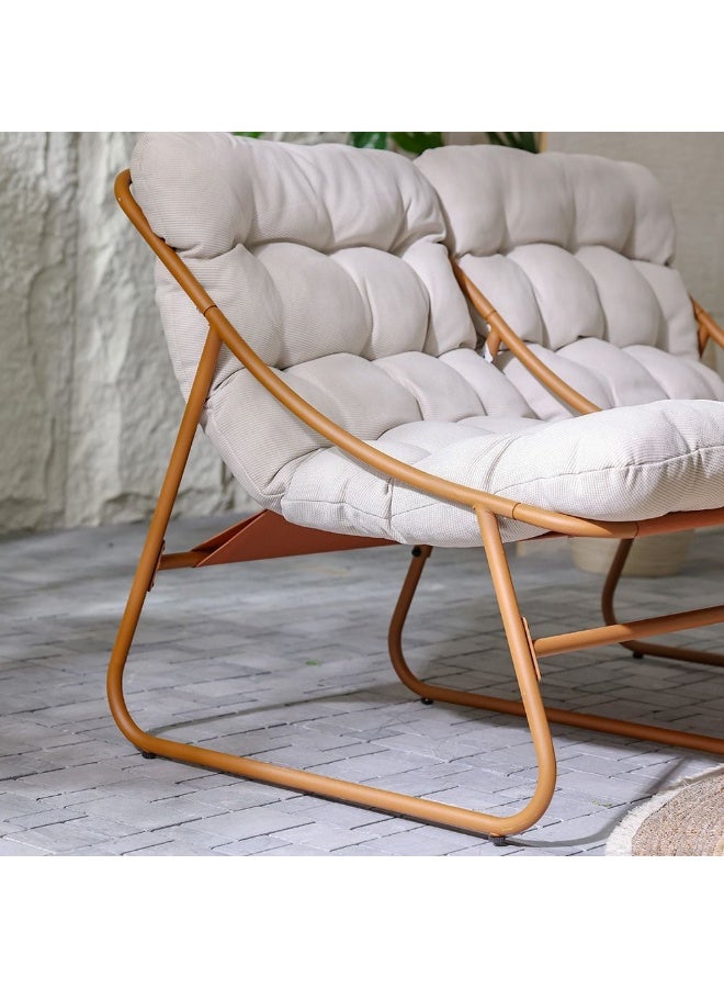 DANUBE HOME طقم أريكة خارجية زويا 4 مقاعد | أثاث حديقة بإطار فولاذي | تصميم حديث لطقم أريكة في الفناء | طاولة وكراسي للجلوس في الحديقة الخارجية - Image 5