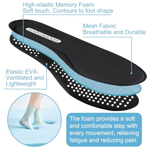 Endoto Foam Insoles for Skechers Shoes Replacement Cushion Inserts for Men Sneakers for Foot Comfort All DaySizeUS Men12EU46 - Image 3