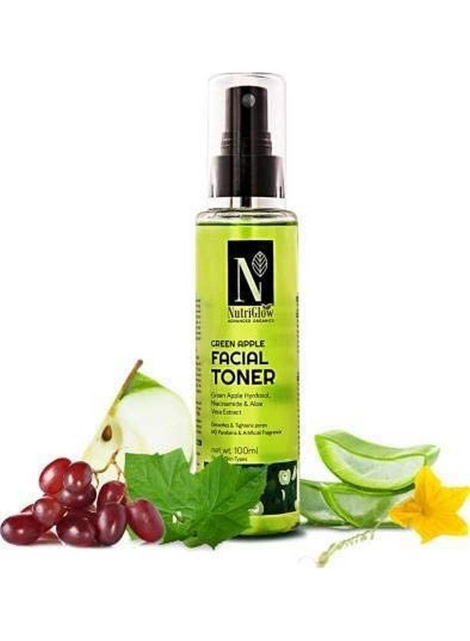 NUTRIGLOW Gold Kesar Facial Kit (250Gm+10Ml) For Acne & Pimple Blemishes Treatment & Green Apple Toner (100Ml) Hydrating Radiant Skin Paraben & Sulphate Free Pack Of 2 - Image 3