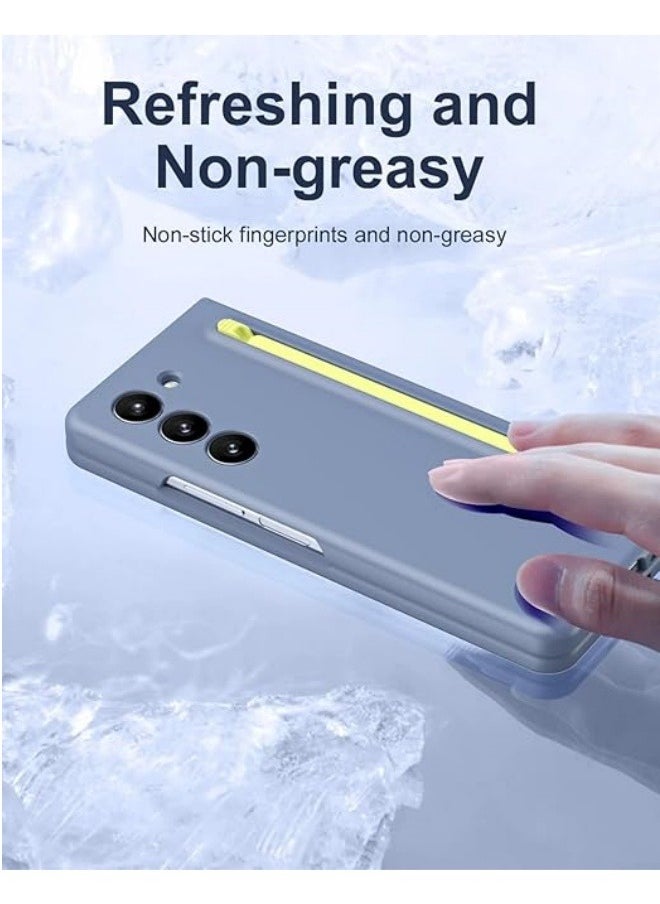 متوافق مع غطاء Galaxy Z Fold 6، [يشمل قلمًا] [مدمج به حامي شاشة زجاجي] PC Slim Shockproof غطاء كامل يوفر حماية للحافة لـ Z Fold 6