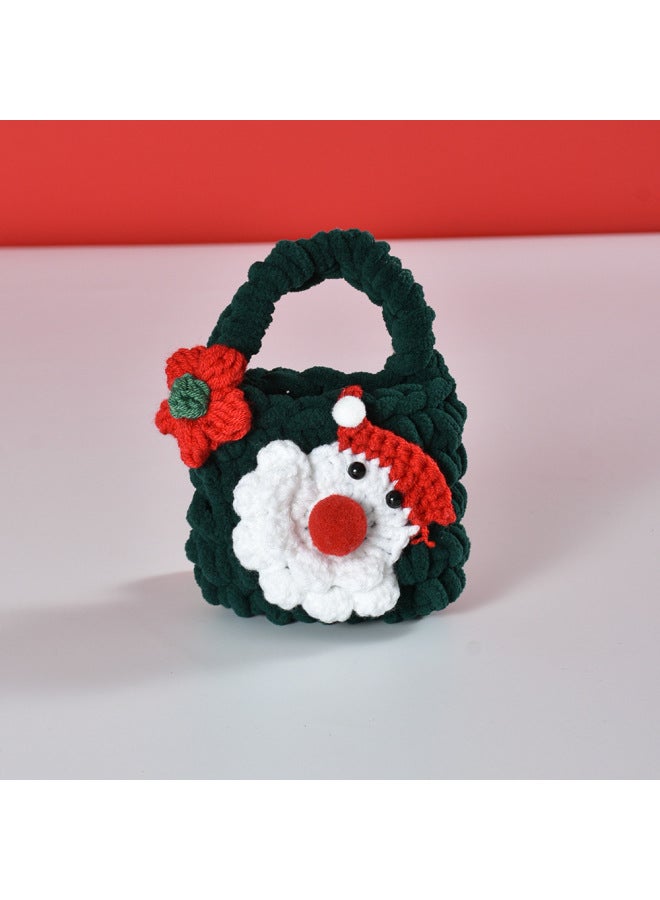 Pink Cute Cyber Red Bear Lion Wake Flower Plush Hand-woven Drop-resistant Headphone Bag Bluetooth Headphone Protective Cover Finished Product-Color:Santa Claus  - Image 1