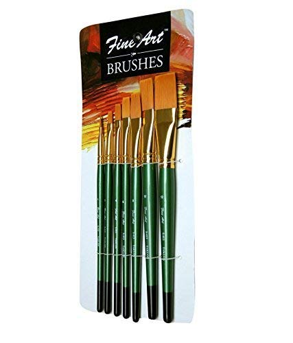 Fine Art Pidilite Fine Art, Paint Brushes, Flat Brushes for Painting, Set of 7, (Size: 1,2,3,4,5,6,8) - Image 1