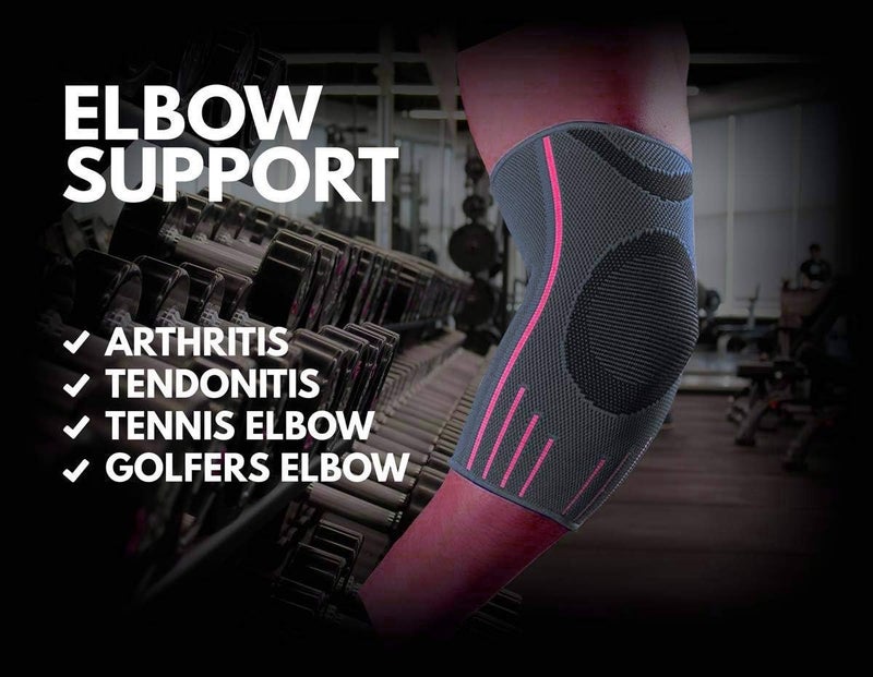 serveuttam® Elbow Support for Gym Badminton (1 Pc) - Elbow Brace for Men Women Workout | Elbow Compression Sleeves for Tendonitis Pain Relief, Tennis, Volleyball, Cricket - Elbow Pain (Red, L) - Image 5