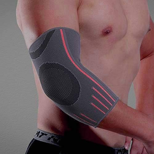 serveuttam® Elbow Support for Gym Badminton (1 Pc) - Elbow Brace for Men Women Workout | Elbow Compression Sleeves for Tendonitis Pain Relief, Tennis, Volleyball, Cricket - Elbow Pain (Red, L) - Image 2