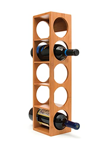 Lipper International 8305 Bamboo Wood Stackable 5-Bottle Wine Rack, 20-3/4" x 5-3/8" x 4-3/4" - Image 2
