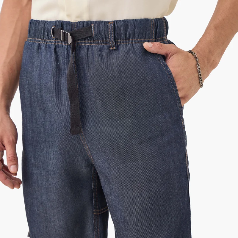 Lee Cooper Lee Cooper Denim Shorts with Pockets and Buckled Strap