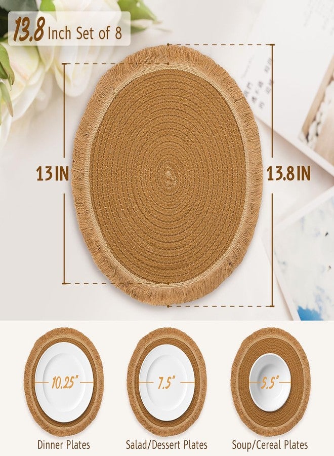 BAVIFY 13.8 in Round Woven Placemats Plate Chargers Set of 6 - Image 5