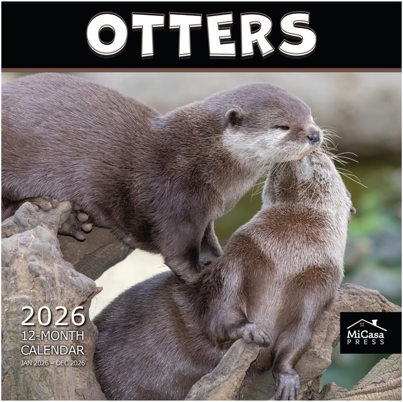 MICASA PRESS Otters 2026 Wall Calendar 12 Month | 12â€ x 24â€ Open | Thick & Sturdy Paper | Holiday Gift | Cute Animal Calendar 2026 - Image 1