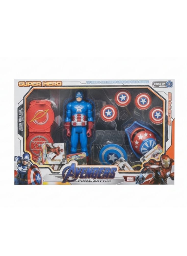 Premium Avengers Final Battle Captain America Action Figure Toy Set with Shield and Accessories - Image 2