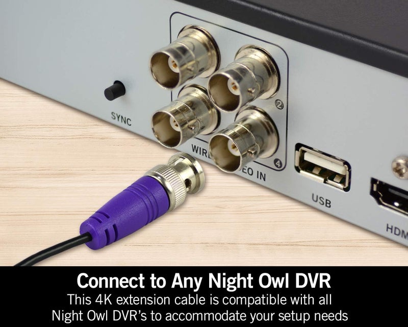 Night Owl 100 ft. in-Wall Rated Video/Power Camera Extension Cable with Extension Adapter (2-Pack) - Image 4