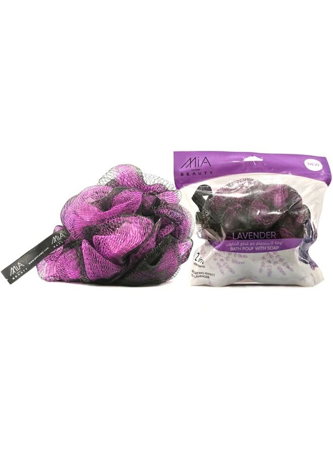 Mia Bath Pouf With Lavender Soap 120gm