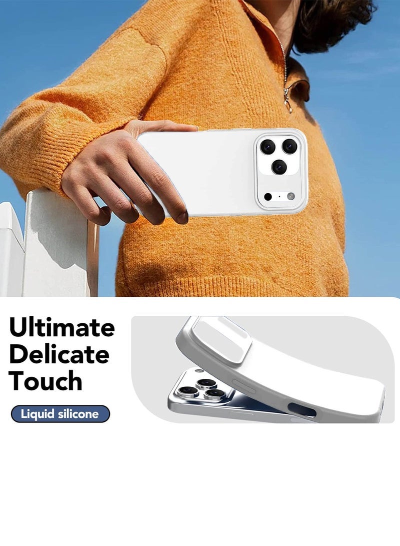 JAJEEK Apple iPhone 17 Pro Max 5G 2025 Soft Liquid Silicone Case Cover (MCRPSN) - White - Image 2