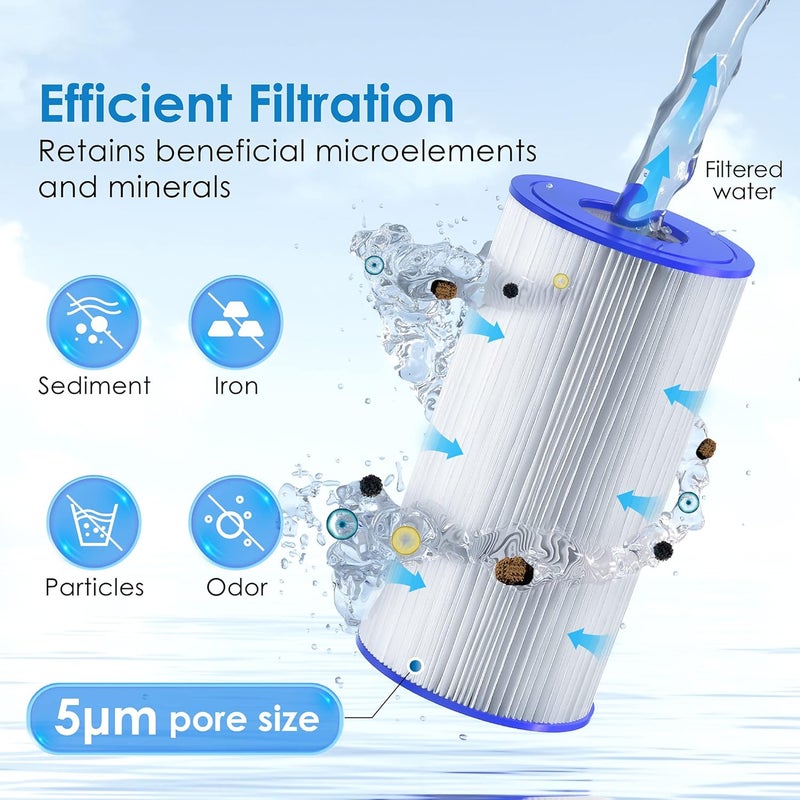Waterdrop FXHSC Whole House Water Filter, Replacement for GE® FXHSC, GXWH40L, GXWH35F, American Plumber W50PEHD, W10-PR, Culligan® R50-BBSA, 5 Micron, 10" x 4.5", High Flow Sediment Filters, Pack of 2 - Image 2