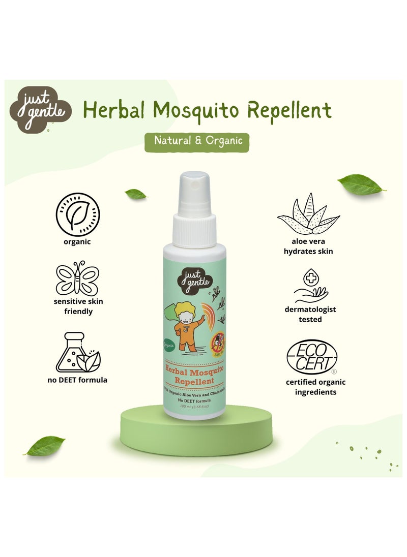 Just Gentle Herbal Mosquito Repellent Spray - DEET-Free, Safe for Kids, Effective Protection with Organic Chamomile & Citrus Extracts, 100ml  - Image 5