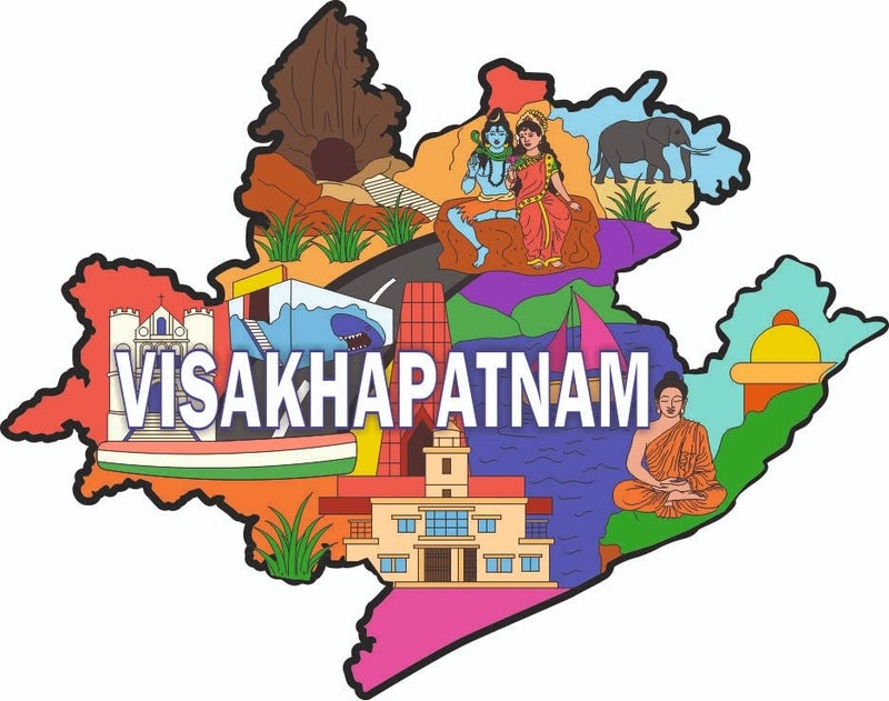 Skywalk India Souvenir Wooden MDF Visakhapatnam Fridge Magnet (Multicolour) M-526 - Image 4