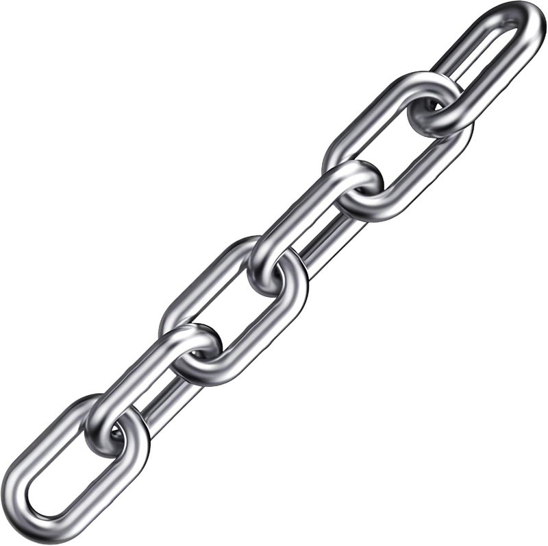 Lsqurel Stainless Steel Chain, 3/8inch Heavy Duty Chain Link Chain 6.5feet Safety Chain Utility Chain Metal Chain for Indoor and Outdoor - Image 1