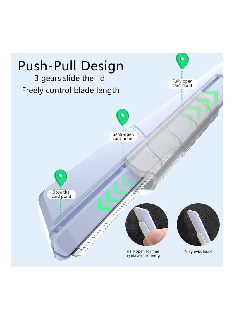 SYOSI Eyebrow Razor for Women, 6 pcs eyebrow trimmers with sliding cover, Ergonomic Eyebrow Shaper and Facial Razor, for Peach Fuzz, Exfoliating Face Razor, Gentle Skin Exfoliation Blade - Image 3