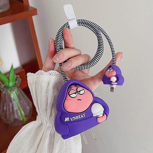Like Star Protective Case Cover 4in1 Compatible with Apple 20W/18W iPhone USB-C Power Adapter Charger Protection Case with Wire Saver, 3D Cartoon Character Case 360 Degree Protection Cover(UNBEAT) - Image 1