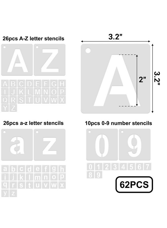 IFAMIO 62 Pcs Letter Stencils 2 Inches Alphabet Letter Templates Reusable Letter And Number Stencils Art Craft Stencils For Painting Letters Numbers On Wall Glass Wood Chalkboard Door Fence Floor Fabric Diy - Image 3