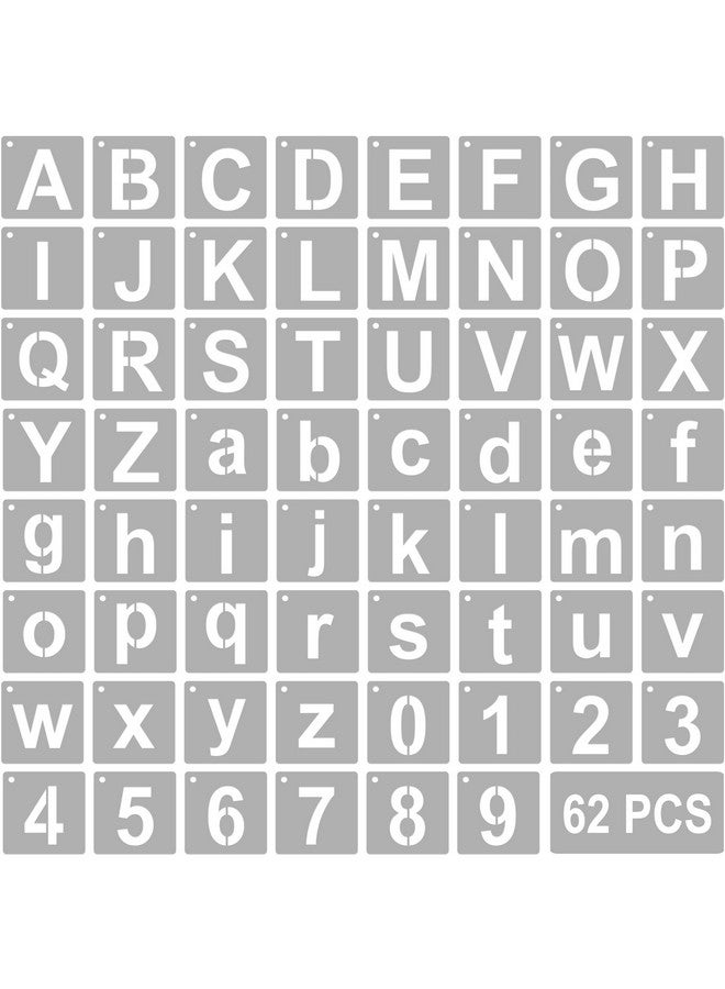 IFAMIO 62 Pcs Letter Stencils 2 Inches Alphabet Letter Templates Reusable Letter And Number Stencils Art Craft Stencils For Painting Letters Numbers On Wall Glass Wood Chalkboard Door Fence Floor Fabric Diy - Image 1