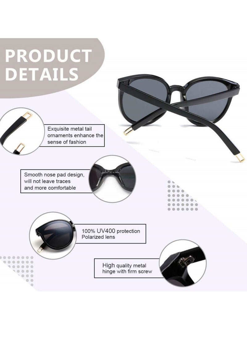 سيوسي نظارات شمسية كبيرة الحجم للنساء والرجال نظارات شمسية عصرية ذات إطار كبير ريترو نظارات شمسية بإطار كبير أسود - Image 4
