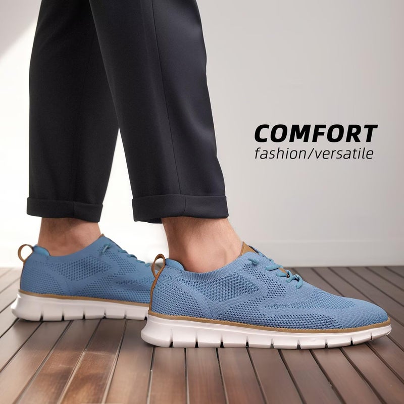 Kvovzo Men's Casual Dress Oxfords Shoes Fashion Walking Boat Sneakers Mesh Business Work Lightweight Soft Sole - Image 2