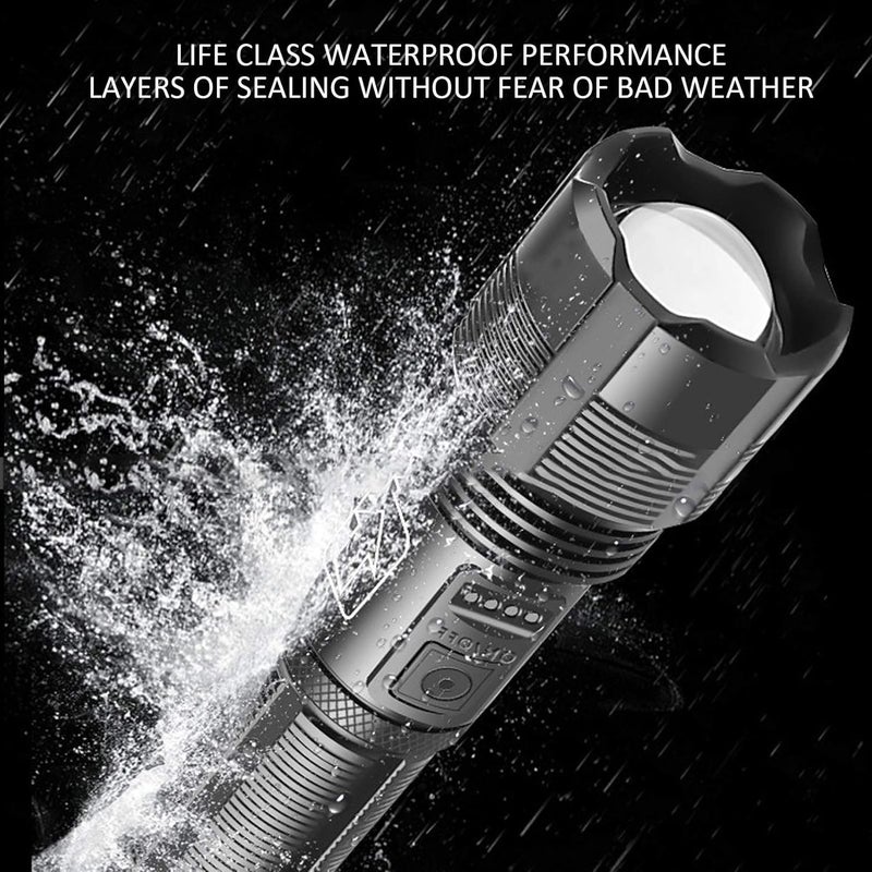 Azelf Strong Flashlight TypeC Charging Long Battery Life Outdoor Zoom LongRange Multifunctional Waterproof Aluminum Alloy Lighting lamp - Image 4