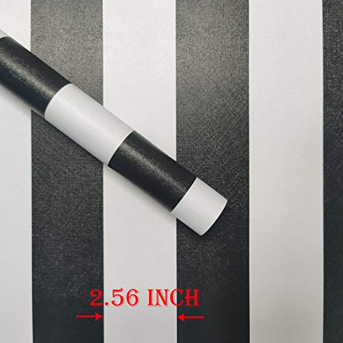 Guvana Stripe Black and White Peel and Stick Wallpaper Self-Adhesive Wallpaper 118"x17.7" Removable Contact Paper Waterproof Wall Paper Decorative Wall Covering Cabinets Shelves Drawer Liner Vinyl - Image 5
