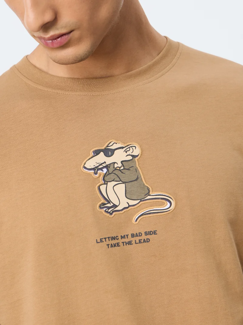 The Souled Store  The Souled Store: Bad Side Men and Boys Short Sleeves Round Neck Graphic Printed Cotton Relaxed Fit Lightweight Everyday Comfortable T-Shirt for Casual Streetwear Outfits  | Best Price UAE