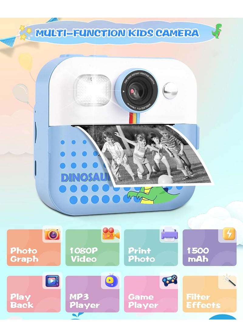 BlueFire CP02 Kids Instant Print Camera – 2.4” HD Screen, Thermal Printing, 1500mAh Battery, 32GB Expandable Storage, Digital Camera for Kids Ages 3-14 | Includes 3 Print Rolls, 5 Color Pens, Video Recorder, Puzzle Games, MP3 Player – Perfect Birthday Gift for Boys & Girls - Image 5